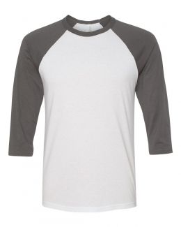 BELLA + CANVAS-Unisex Three-Quarter Sleeve Baseball Tee-3200